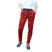 Mason's Slim Velvet New York Byxor med Kashmir Motiv Red, Dam