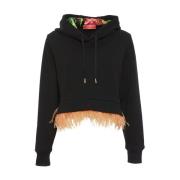 La DoubleJ Statement Sweatshirt med Fjäderkant Black, Dam