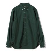 Beams Plus Premium Oxford Skjorta i Grön Green, Herr