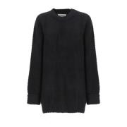 Maison Margiela Rundhalsad stickad tröja Black, Dam