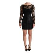 Dolce & Gabbana Pre-owned Black Fitted Lace Top Bodycon Mini Dress Bla...