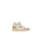 Autry Vintage Distressed Leather Sneakers White, Dam