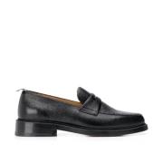 Thom Browne Svarta Penny Loafers med Brogue-detaljer Black, Herr