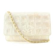 Chanel Vintage Beige Läder Axelväska Beige, Unisex