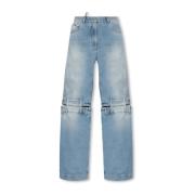 The Attico Jeans med delade ben Blue, Dam