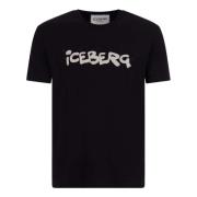 Iceberg Svarta T-shirts Black, Herr