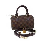 Louis Vuitton Vintage Röd Bomullskanvas Louis Vuitton Väska Brown, Dam