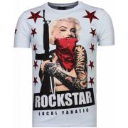 Local Fanatic Marilyn Rockstar Rhinestone - Herr T Shirt - 6005W White...