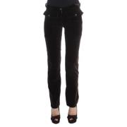 Ermanno Scervino Brun Bomull Sammet Dragkedjor Slim Fit Byxor Brown, D...