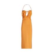 Jacquemus Snygga Midi Klänningar Kollektion Yellow, Dam