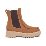 Nerogiardini Chelsea Boots med Dubbel Elastik i Kastanjbrunt Mocka Bro...