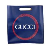 Gucci Vintage Lyxig Röd Orm Läder Tote Väska Blue, Dam