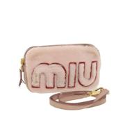 Miu Miu Pre-owned Pre-owned Canvas axelremsvskor Pink, Dam