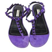 Balenciaga Vintage Pre-owned Mocka sandaler Purple, Dam