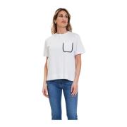 Gran Sasso T-shirt med ficka White, Dam
