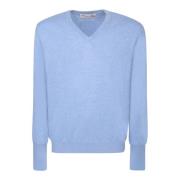 Ballantyne Blå Cashmere -Hals Tröja Blue, Herr