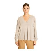 Marina Rinaldi Stilfull Stickad Topp Beige, Dam