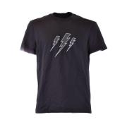 Neil Barrett Snygga T-shirts för män och kvinnor Black, Herr