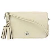 Coach Pre-owned Pre-owned Läder axelremsvskor Beige, Dam