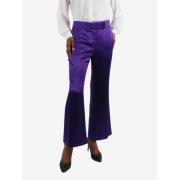 Tom Ford Pre-owned Lila Satin Wide Leg Byxor Purple, Dam