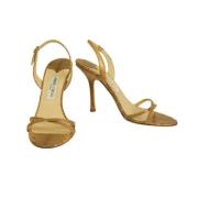 Jimmy Choo Pre-owned Beige Läder Strappy Sandaler Beige, Dam