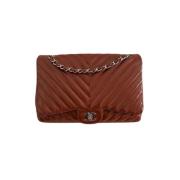 Chanel Vintage Burgundy Läder Chanel Väska Red, Dam