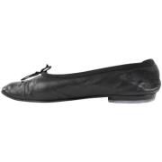 Chanel Vintage Vintage Läder Ballett Flats Black, Dam