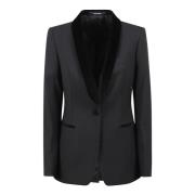 Tagliatore Svart Tuxedo Jacka med Sammetsslag Black, Dam