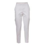 Le Tricot Perugia Bomullsbyxor med elastisk midja White, Dam