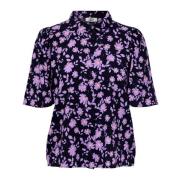 Jacqueline de Yong Blommig Klassisk Skjorta för Kvinnor Purple, Dam