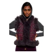 Antik Batik Hendris broderad gilet Purple, Dam