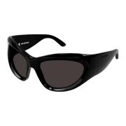 Balenciaga Balenciaga bold wrap around black sunglasses Black, Dam
