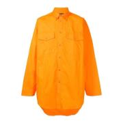 Balenciaga Överdimensionerad bomullsskjorta Orange, Dam