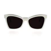 Balenciaga Kvinnors Cat-Eye Solglasögon med Precisa Vinklar White, Dam