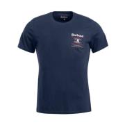 Barbour Klassisk Crew Neck Reed T-Shirt Blue, Herr