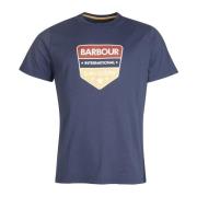 Barbour SMQ Benning T-Shirt Navy Blue, Herr