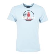 Barbour Grafiskt Tryck T-Shirt för Män Blue, Herr