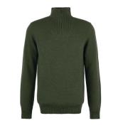 Barbour Essential Lambswool Half Zip Sweater Green, Herr