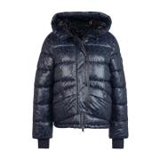 Barbour Quiltad jacka med leopardtryck Blue, Dam