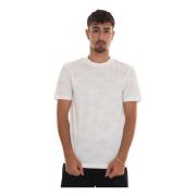 Boss Kortärmad rundhalsad T-shirt med abstrakt design White, Herr