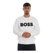 Boss Maxi Logo Crewneck Sweatshirt White, Herr