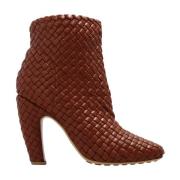 Bottega Veneta Canalazzo ankelboots med klack Brown, Dam