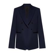 Bottega Veneta Blazer med spetsiga slag Blue, Dam