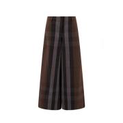 Burberry Bomullsbyxor med broderad logotyp Brown, Dam