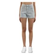 Calvin Klein Denim Shorts med Slitna Effekter Blue, Dam