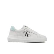 Calvin Klein Chunky Cupsole Laceup Sneakers White, Dam