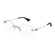 Cartier Metalliska Optiska Glasögon för Kvinnor Gray, Unisex