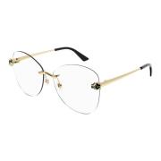 Cartier Metall Optiska Glasögon för Kvinnor Yellow, Unisex
