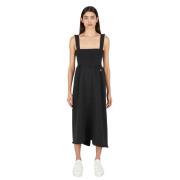 Champion Fyrkantig Hals Midi Klänning Black, Dam