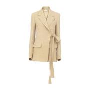 Chloé Linne Corduroy Blazer Beige, Dam